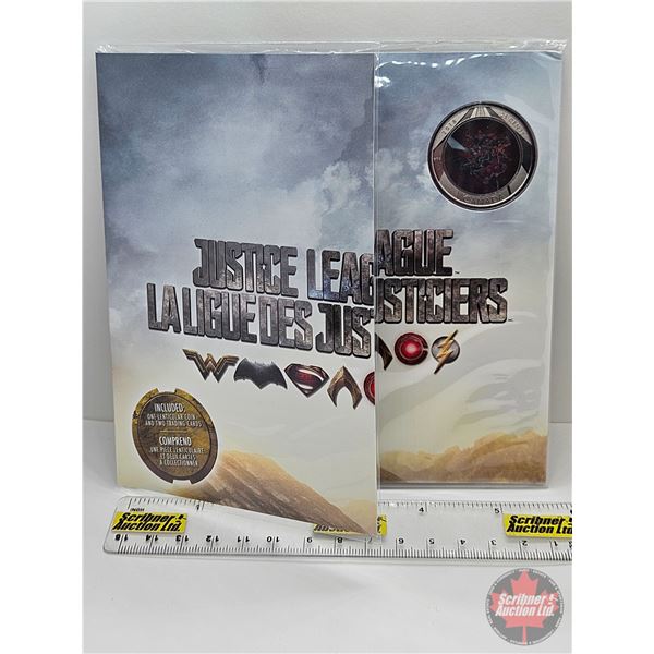 RCM Canada 2018 Twenty-Five Cent : Justice League - Lenticular Coin & Trading Cards (Unopened) (Note