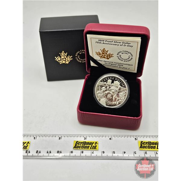 RCM Canada 2019 Proof Silver Dollar : 75th Anniversary of D-Day (COA #03452) (99.99%) (GST Exempt)