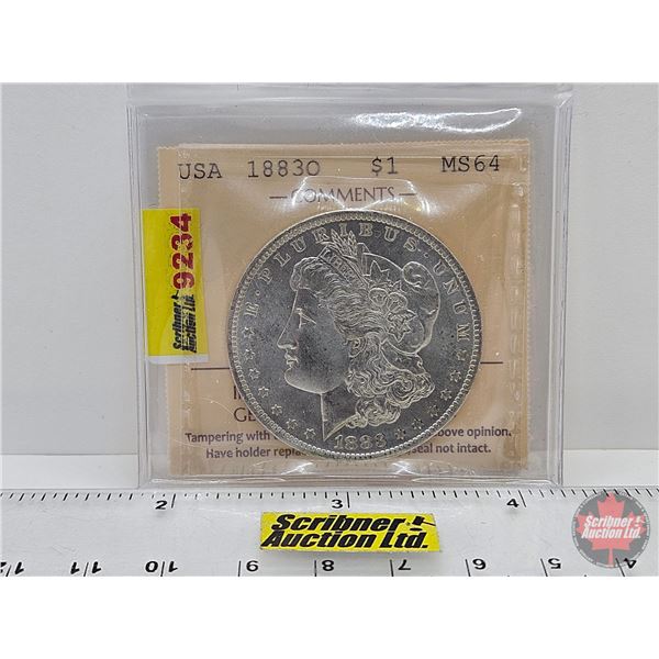 USA Morgan Dollar 1883O (ICCS Cert : MS64)