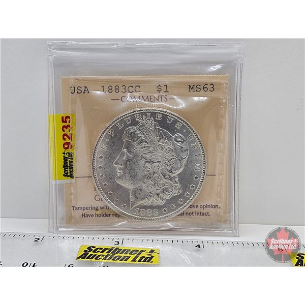 USA Morgan Dollar 1883CC "Carson City" (ICCS Cert : MS63)