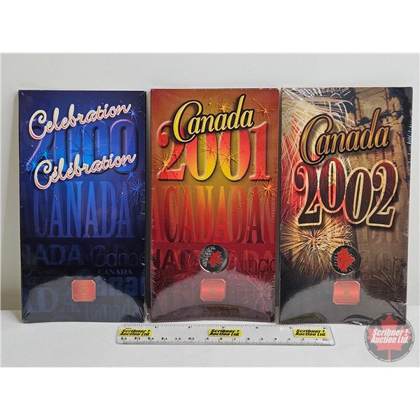 RCM Canada Collector Combo (3): Twenty Five Cent  - 2000 Canda Celebration - 2001 Canada - 2002 Cana