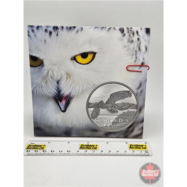 RCM Canada 2014 $50 Fine Silver : Snowy Owl (99.99%) (GST Exempt) (Note: Two Cards)