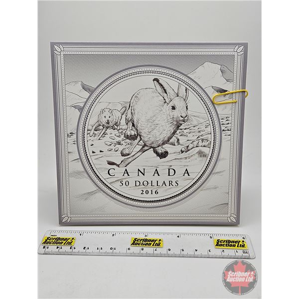 RCM Canada 2016 $50 Fine Silver : Hare (99.99%) (GST Exempt) (Note: Two Cards)