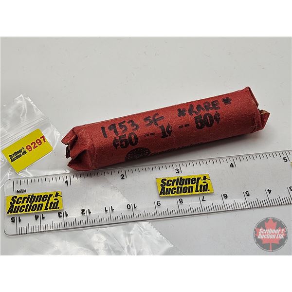 Canada One Cent Roll : 1953SF (Consignor Tag : Shoulder Fold) (50 Coins)