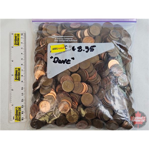 BULK : Canada One Cent : 1967 (Consignor Tag: 835 Coins)