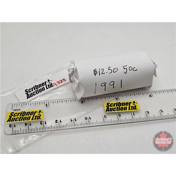 Canada Fifty Cent  Roll : 1991 (25 Coins)