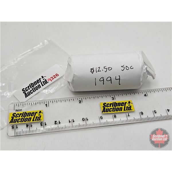 Canada Fifty Cent  Roll : 1994 (25 Coins)