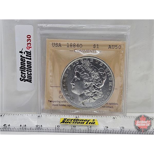 USA Morgan Dollar 1884O (ICCS Cert : AU50)