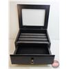 Image 4 : Countertop Coin Storage/Display Case (Black) : Sloped Glass Top Flip Up Door : 1 Bottom Drawer (8-1/
