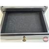 Image 5 : Countertop Coin Storage/Display Case (Black) : Sloped Glass Top Flip Up Door : 1 Bottom Drawer (8-1/