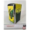 Image 1 : John Deere Tin Napkin Holder c/w Napkins (Measures : 7-1/2"H)