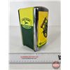Image 2 : John Deere Tin Napkin Holder c/w Napkins (Measures : 7-1/2"H)