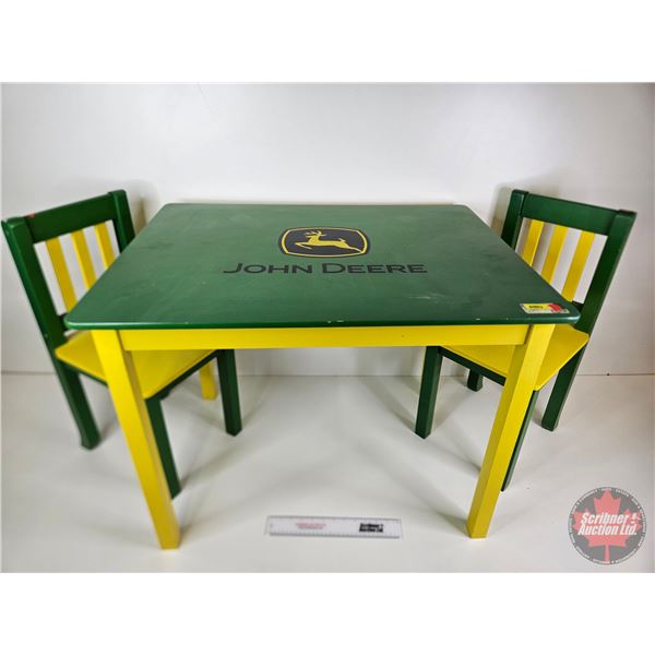 John Deere Kids Table & (2) Chairs (Table Measures : 24"H x 31-1/2"W x 23-1/2"D)