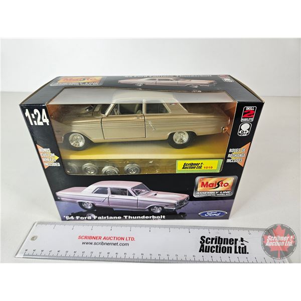 Assembly Line Diecast Metal Model Kit : '64 Ford Fairlane Thunderbolt (Maisto)  (Scale 1:24) (Box Me