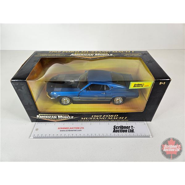 1969 Ford Mustang Mach I : Diecast Metal : Limited Edition (American Muscle) (Scale 1:18) (Box Measu