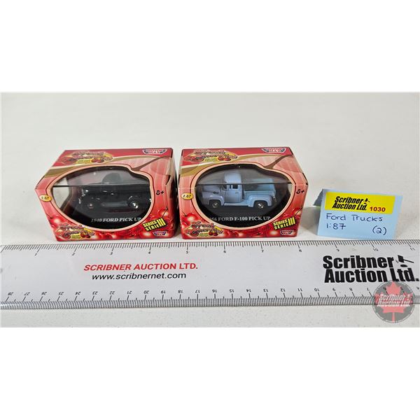 Ford Pickups (2) : Fresh Cherries (Motor Max) - 1956 - 1940 (Scale 1:87) (Box Measures : 1-3/4"H x 3