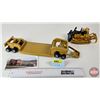 Image 2 : CAT Norscot Bulldozer Diecast Metal c/w Plastic Equipment Mover Trailer  (Scale 1:50) (NOTE: Bulldoz