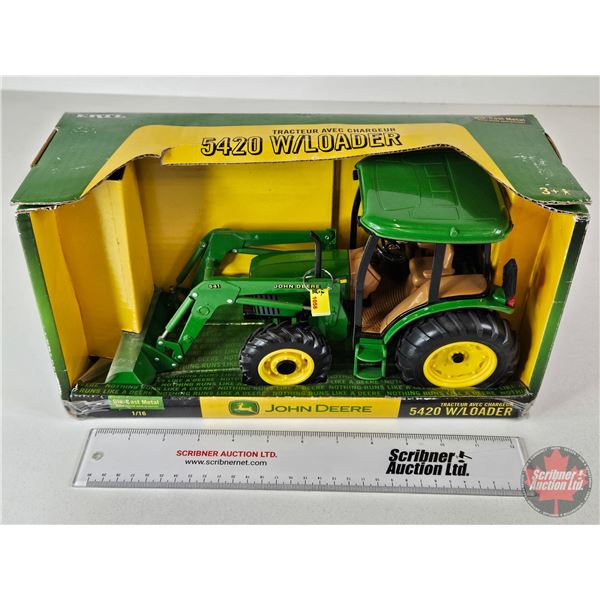 John Deere 5420 w/FEL (ERTL) (Scale 1:16) (Box Measures : 7-1/4"H x 14"W x 6"D)