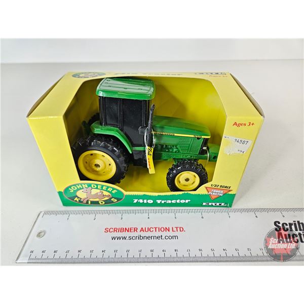 John Deere Kids 7410 Tractor (ERTL) (Plastic) (Scale 1:32) (Box Measures : 4"H x 6-1/2"W x 3-3/4"D)