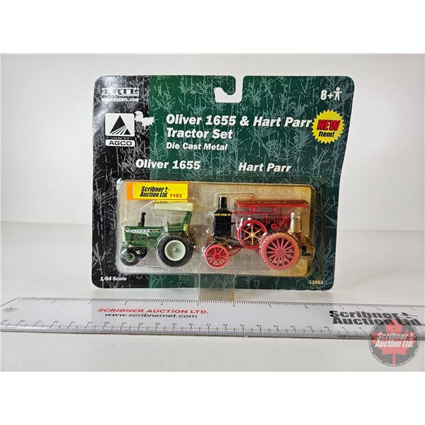 OLIVER 1655 & Hart Parr Tractor Set (ERTL) (Scale 1:64)
