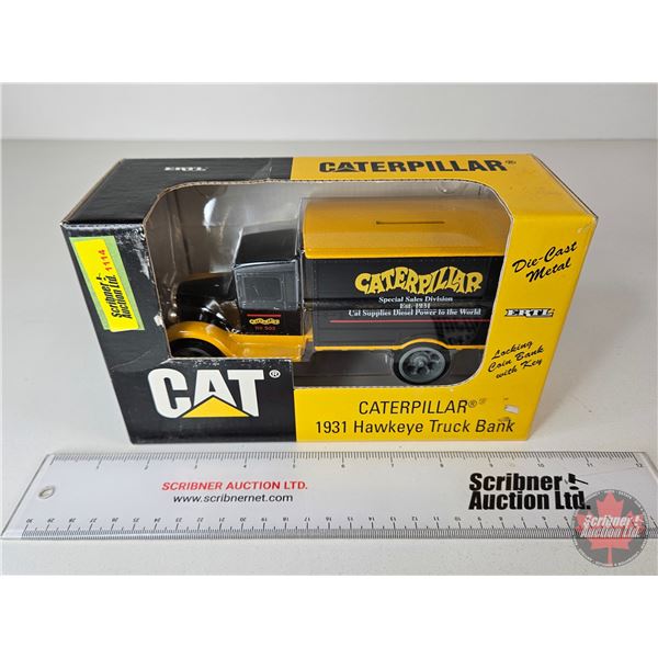CAT : Caterpillar 1931 Hawkeye Truck Bank (ERTL) (Scale 1:34) (Box Measures : 5"H x 8-1/2"W x 3-1/4"