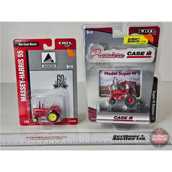 Tractor Combo : (ERTL) - Farmall Super M - Massey Harris 55 (Scale 1:64)