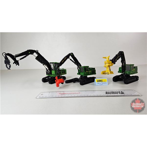 John Deere Forestry Equipment (3) (ERTL) (Scale 1:50) (NOTE : Track Off One Machine)