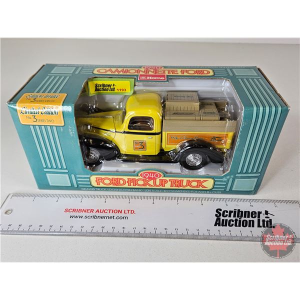 Truck Bank : 1940 Ford Pickup Home Hardware  (Box Measures : 4"H x 9-1/2"W x 4"D)