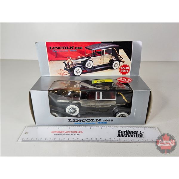 1928 Lincoln Solid State Radio  (Box Measures : 4"H x 10-1/2"W x 3-1/2"D)