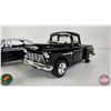 Image 2 : Variety of Black Metal Diecast Vehicles (4) :  - Cadillac - 1957 Chev Bel Air - Plymouth Truck - Che