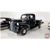 Image 4 : Variety of Black Metal Diecast Vehicles (4) :  - Cadillac - 1957 Chev Bel Air - Plymouth Truck - Che