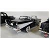 Image 8 : Variety of Black Metal Diecast Vehicles (4) :  - Cadillac - 1957 Chev Bel Air - Plymouth Truck - Che