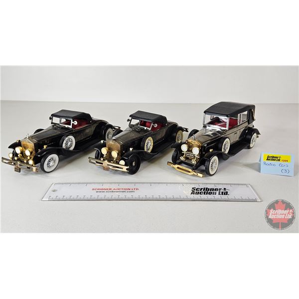 Vintage Radio Cars (3) : - Rolls Royce (2)  - Lincoln (1) (All Measure : 10"L)
