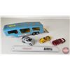 Image 1 : Tin Toy Automobile Carrier Trailer w/ (3) Diecast Vehicles (Scale 1:43) (Trailer Measures : 13-1/2"L