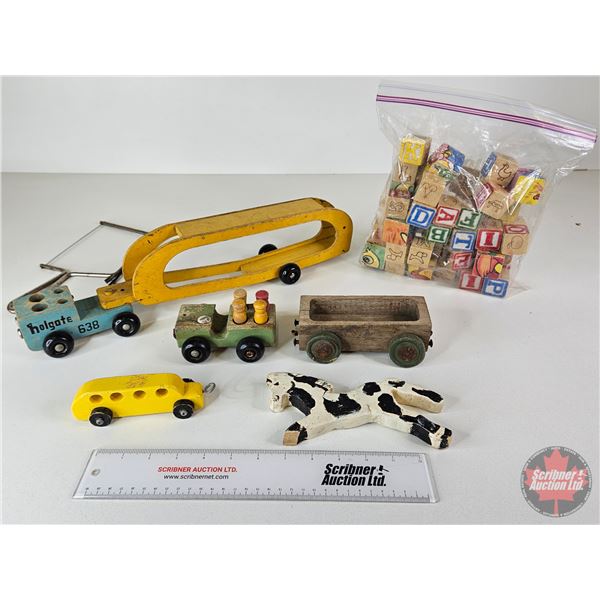 Vintage Toy Collector Group : Incl. - Letter Blocks - Cars - Etc!