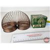 Image 2 : Vintage Slinky w/ Orig. Box (Copper) (Box Measures : 2-1/2"H x 3"W x 3"D)