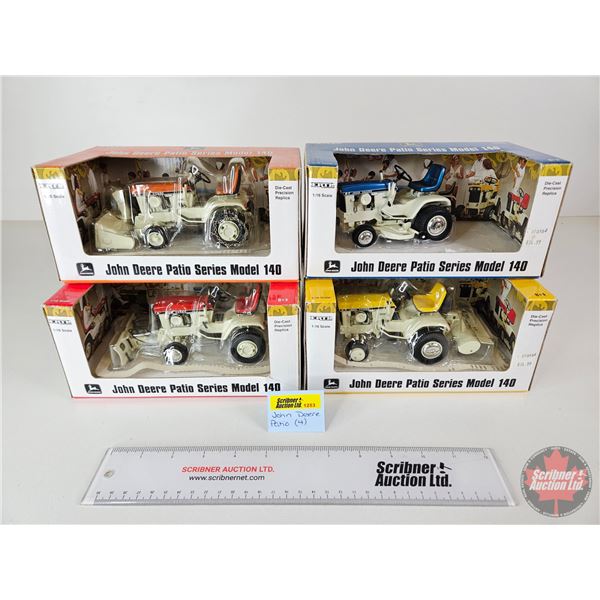 John Deere Patio Series Model 140 (Set of 4) (ERTL) - Mower (Blue) (NOTE : Missing Top Pkg Mold For 