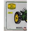 Image 2 : Single Sided Tin Embossed Sign : John Deere Model 70 (Measures : 12"H x 18"W)