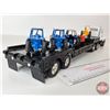 Image 10 : Pressed Steel Truck & Trailer (ERTL) c/w (5) (Scale 1:64) Tractors (Truck Total Length : 20")