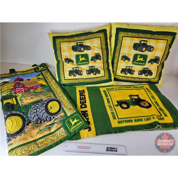 John Deere Home Decor : - Pillows - Padded Blanket (Measures : 32"H x 60"W) - Wall Tapestry (Measure