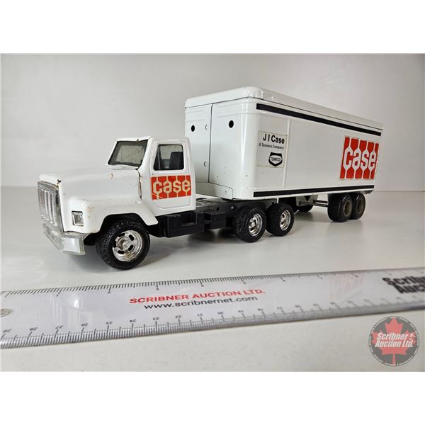 Pressed Steel Toy Truck & Trailer : CASE (ERTL) (Measures : 16-1/2"L)