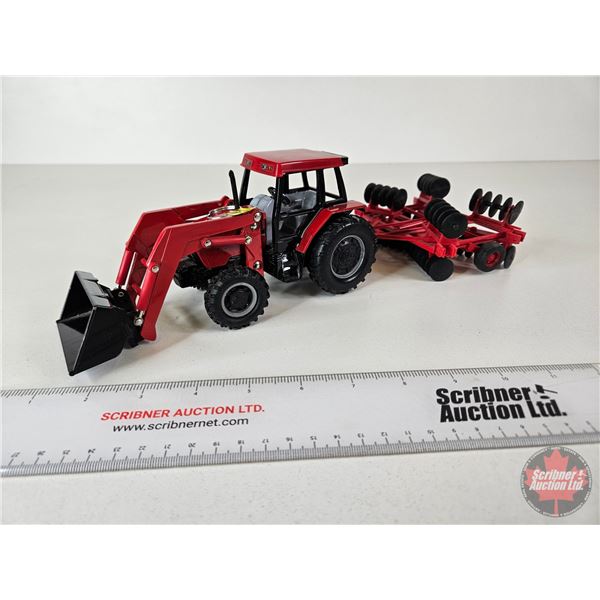 CASE IH 5230 Tractor w/ FEL & Tandem Disc (ERTL) (Scale 1:32)