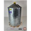 Image 1 : Custom Made Galvanized Tin Grain Bin (On Skids) (Measures : 18"H x 11"Dia)