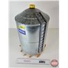 Image 2 : Custom Made Galvanized Tin Grain Bin (On Skids) (Measures : 18"H x 11"Dia)