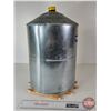 Image 4 : Custom Made Galvanized Tin Grain Bin (On Skids) (Measures : 18"H x 11"Dia)