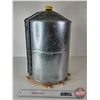 Image 6 : Custom Made Galvanized Tin Grain Bin (On Skids) (Measures : 18"H x 11"Dia)