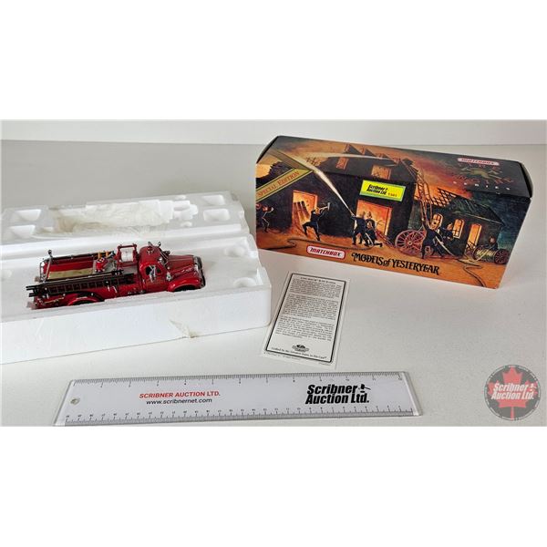 1956 MACK B-95 Pumper : Models of Yesteryear (Matchbox) (Scale 1:43) (Box Measures : 4-3/4"H x 12"W 