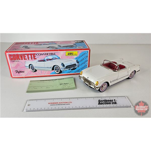 Pressed Steel Friction Toy : 1953 Corvette Convertible (Box Measures: 4-1/2"H x 12-1/2"W x 5"D)