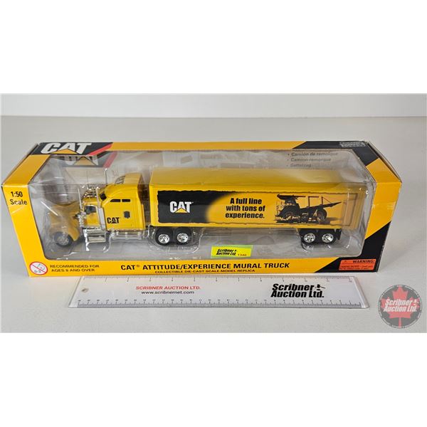 CAT Attitude/Experience Mural Truck (Norscot) (Scale 1:50) (Box Measures : 4-3/4"H x 16"W x 4-3/4"D)