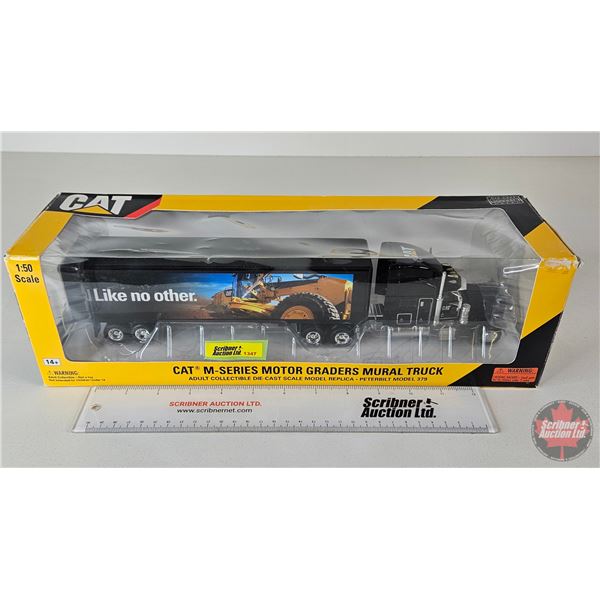 CAT M-Series Motor Graders Mural Truck (Norscot) (Scale 1:50) (Box Measures : 4-3/4"H x 16"W x 4-3/4